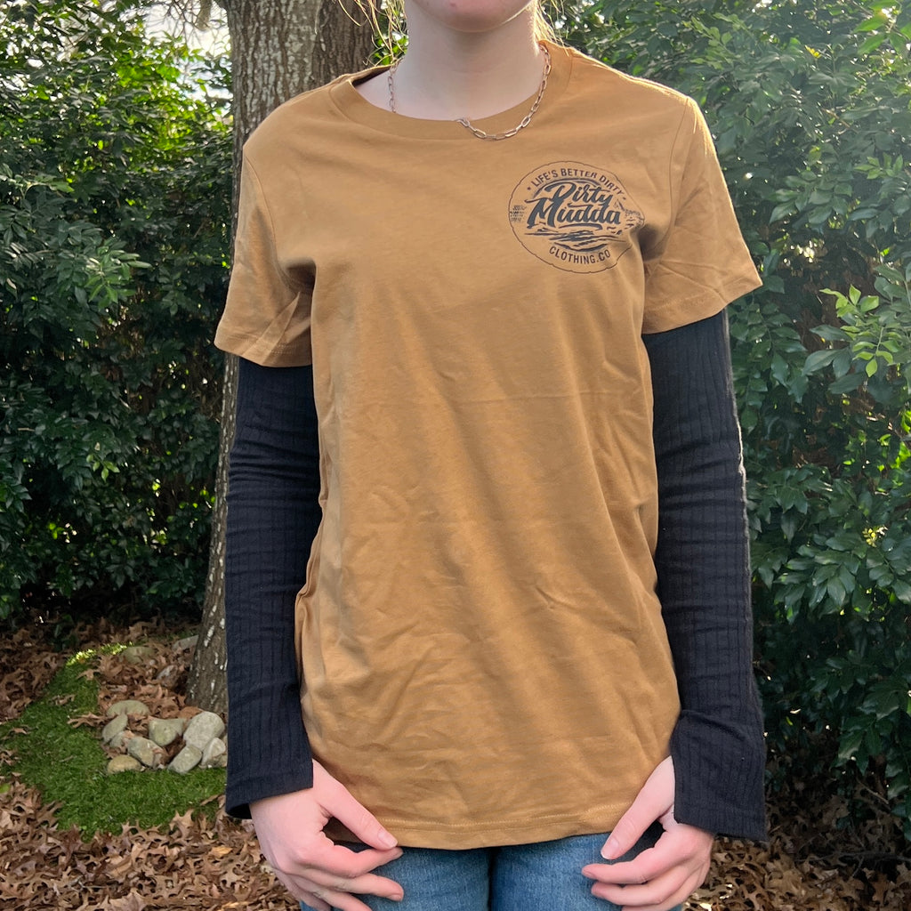Dirty Mudda Camel Black Logo Tee (Women's)