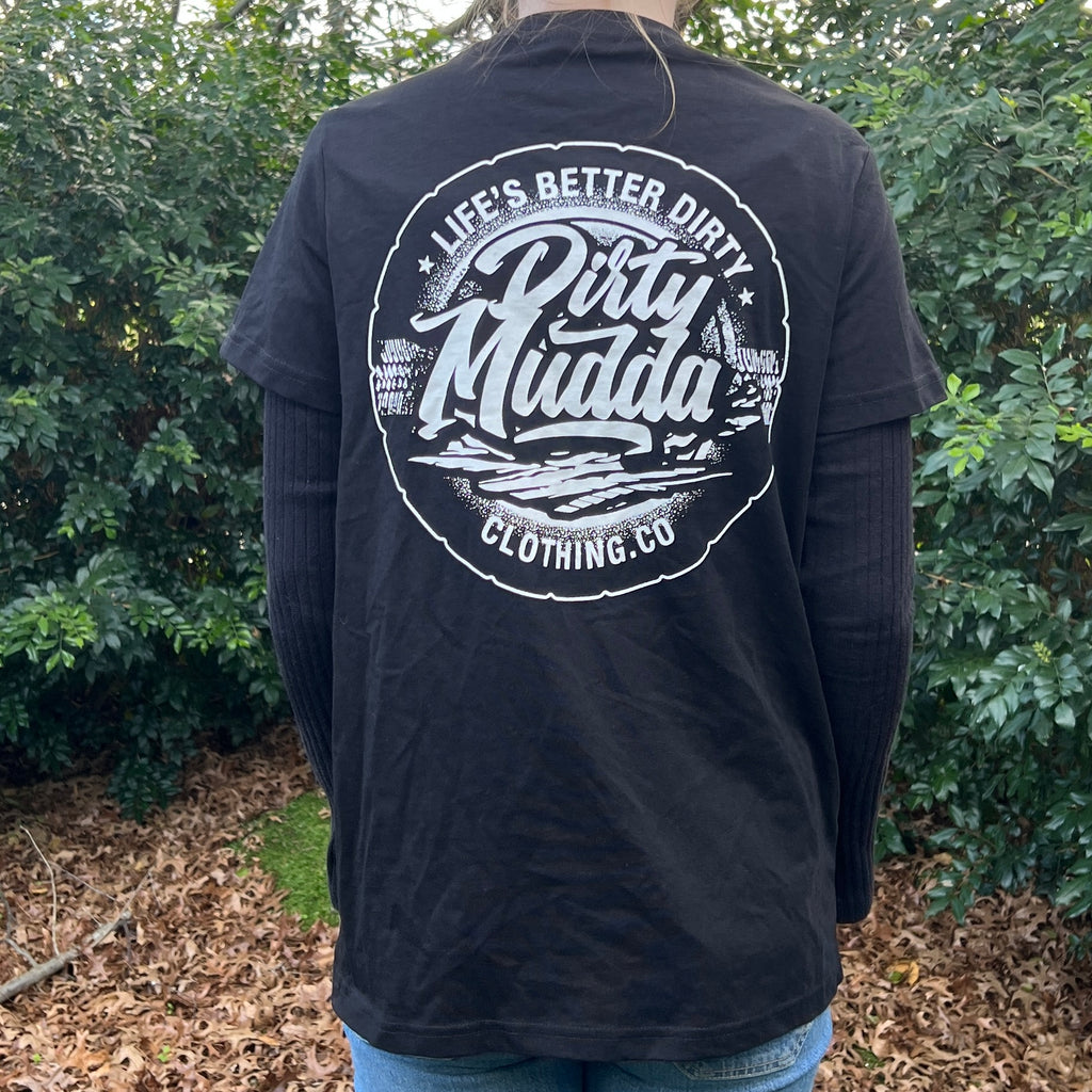 Dirty Mudda Black White Logo Tee (Women's)