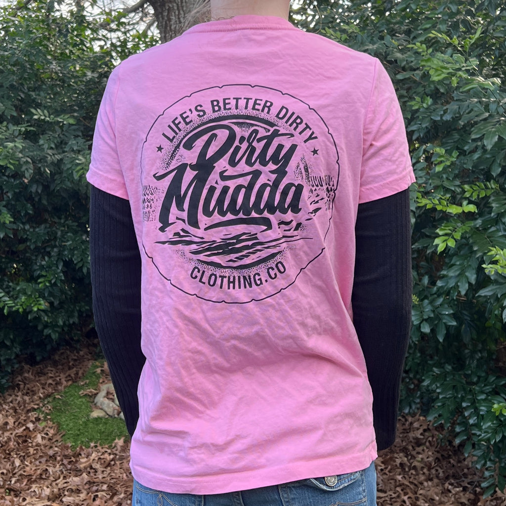 Dirty Mudda Bubble Gum Black Logo Tee (Women's)